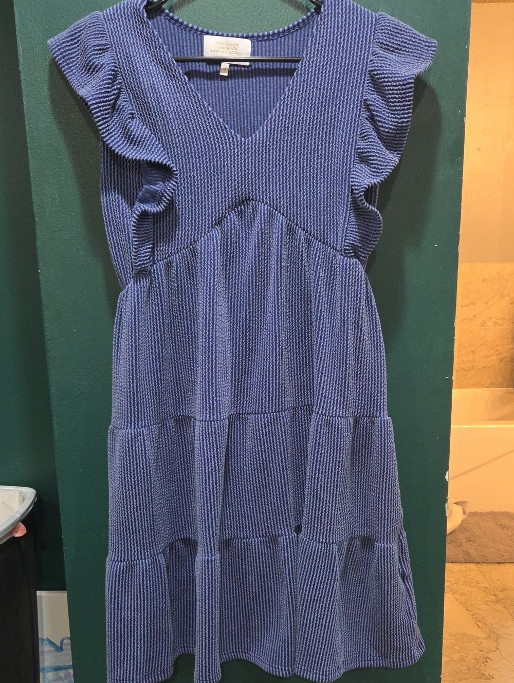 Simply Southern Periwinkle Textured Ruffle Midi Dress